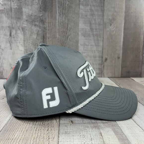 Titleist Tour Rope Pro V1 Men's Flat Bill Hat Snapback Adjustable One Size Gray - Picture 3 of 9